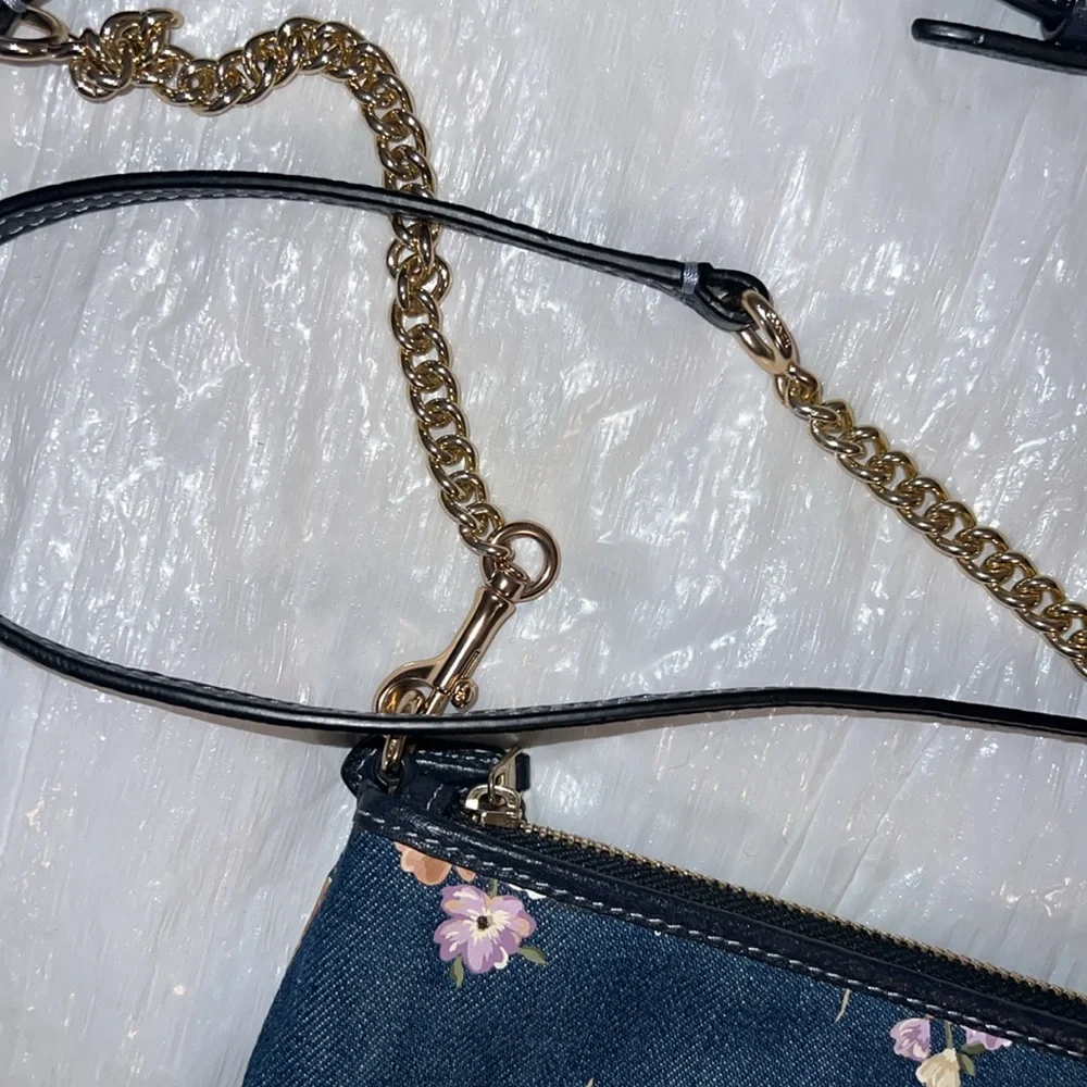 EUC Coach Floral Crossbody Bag - Blue - Picture 3 of 14